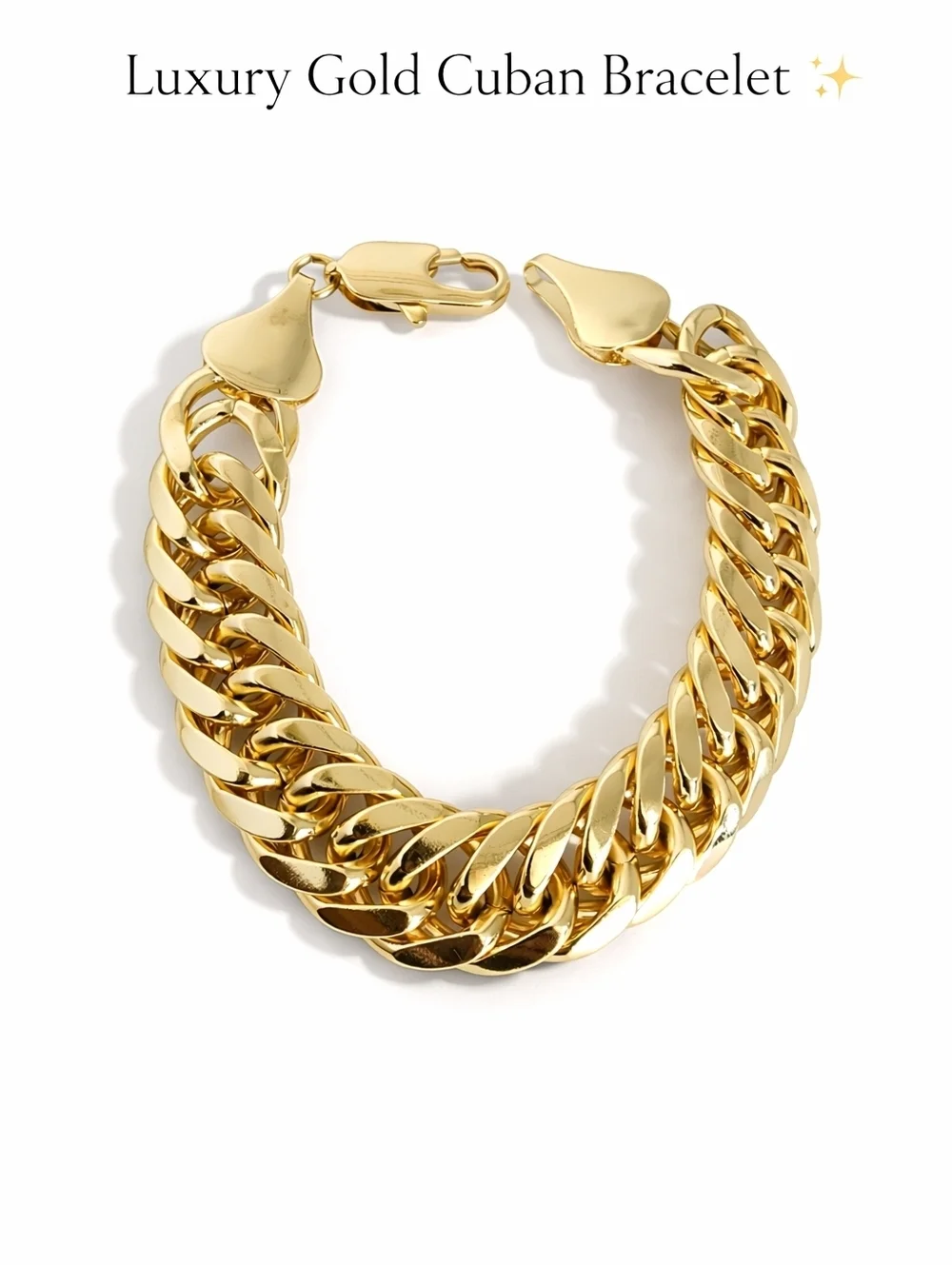 Gold Cuban Link Bracelet Thick Chain 9